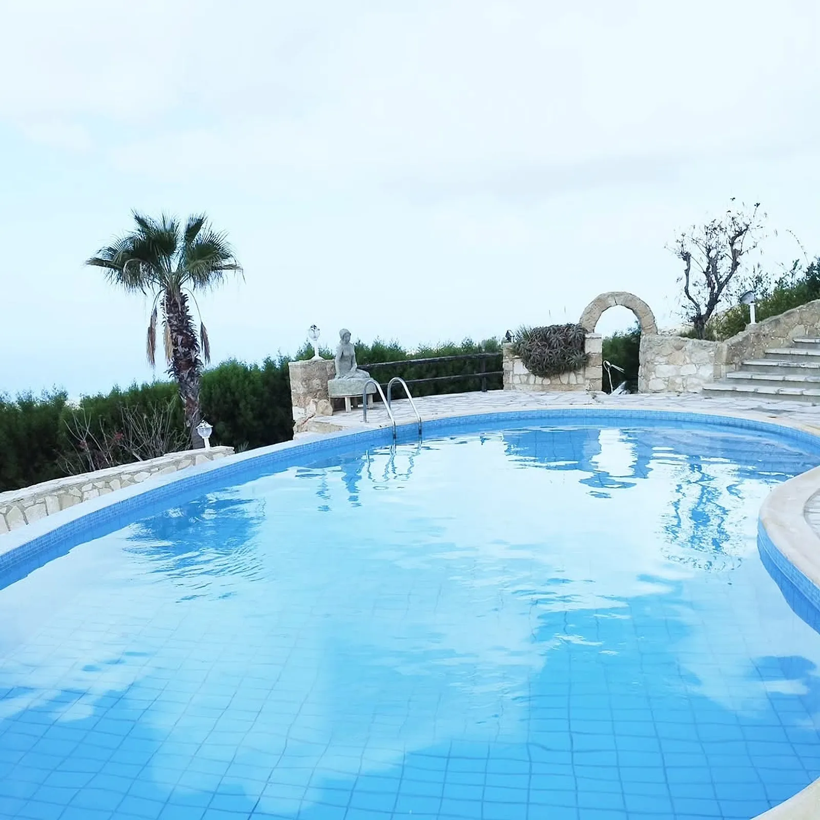 After: the same pool with clear blue water